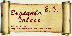 Bogdanka Valčić vizit kartica